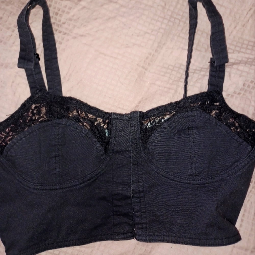 Navy Blue Juniors Tank Camisole Pin-up lace top thin lightweight